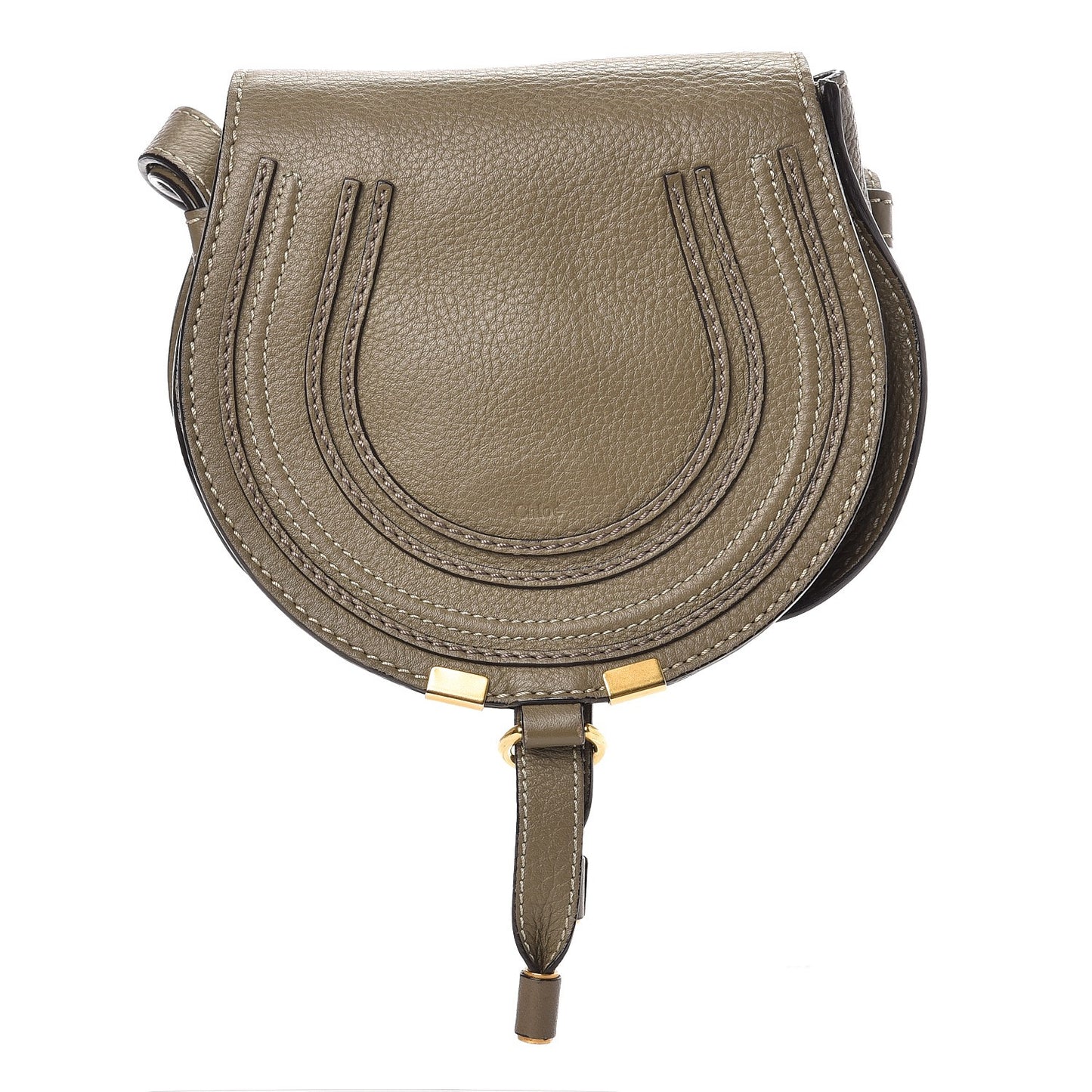 Calfskin Mini Marcie Round Crossbody Bag Baobab Green