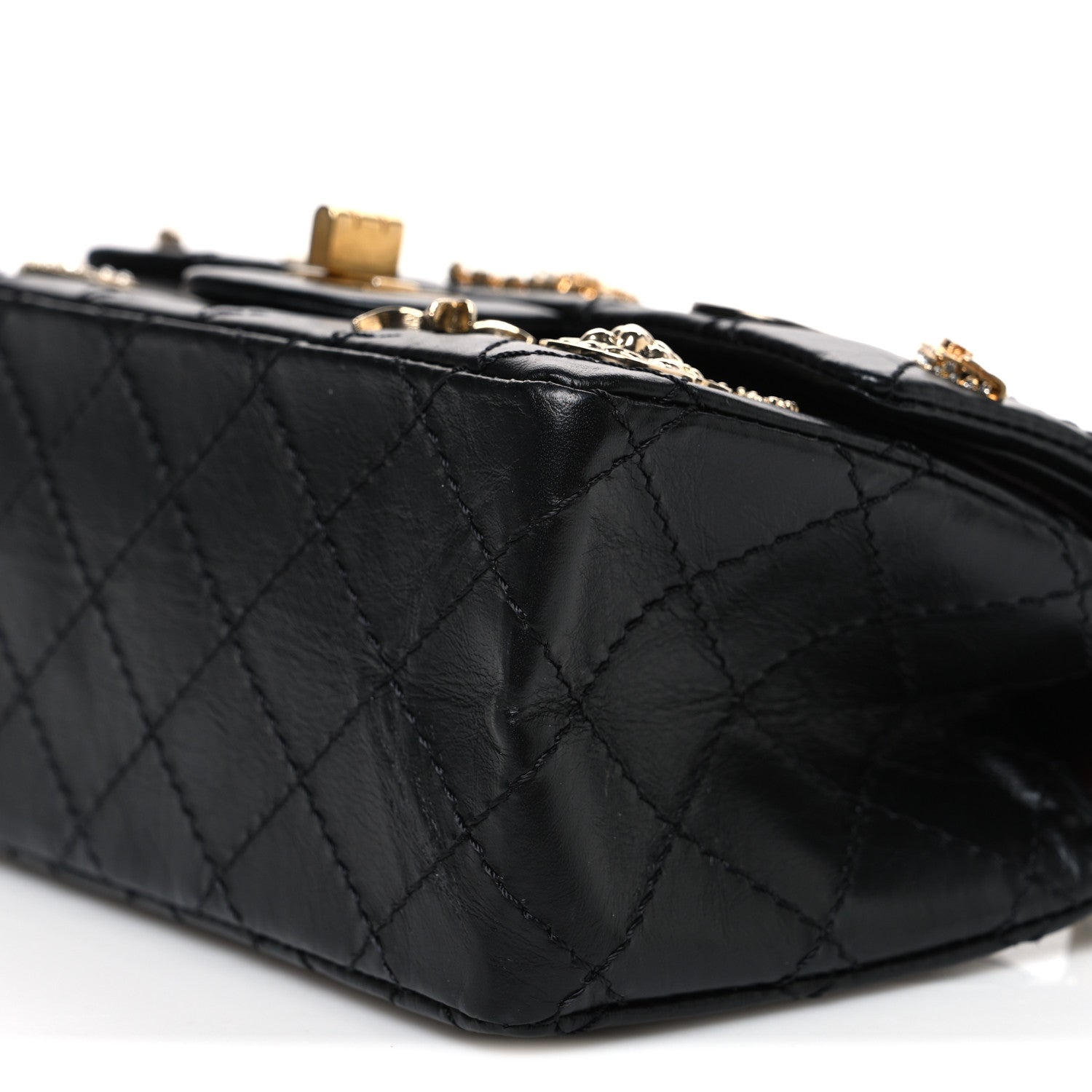Chanel Aged Calfskin Lucky Charms 2.55 Reissue 224 Flap Black 10 of 10