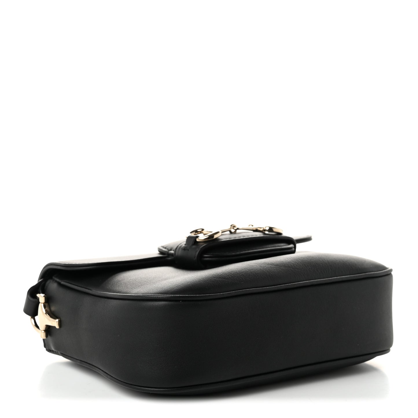 Arabella Calfskin Horsebit 1955 Soft Small Shoulder Bag Black