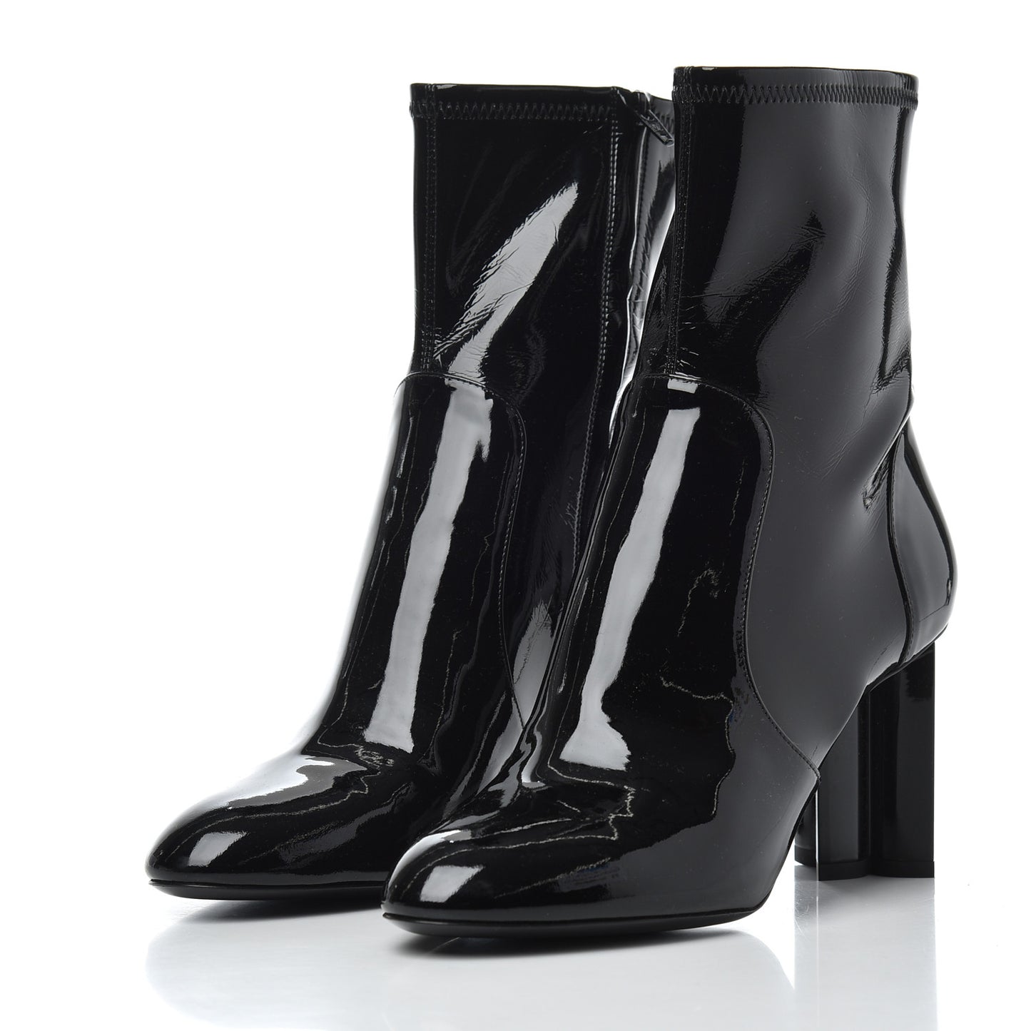 Patent Silhouette Ankle Boots 39 Black
