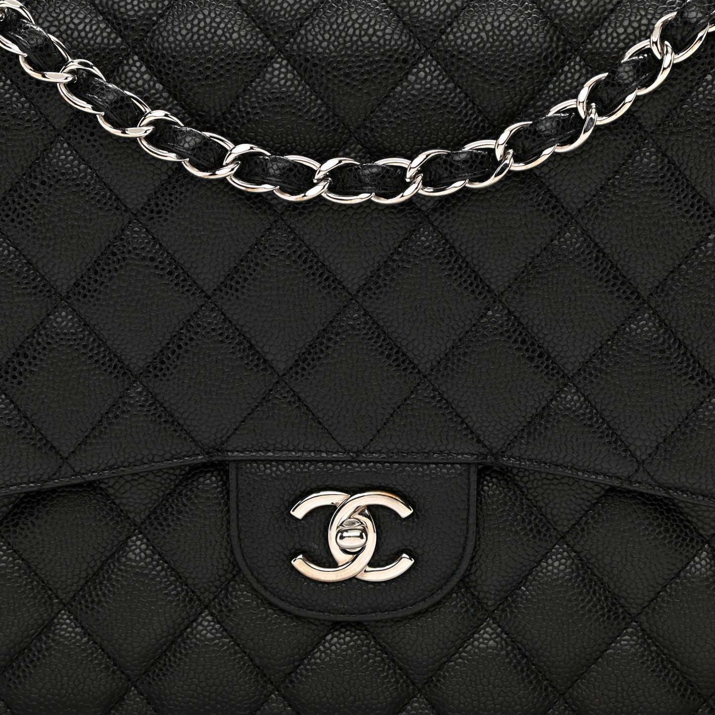Caviar Quilted Maxi Single Flap Black