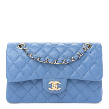 Chanel Caviar Quilted Small Double Flap Blue 1 of 10