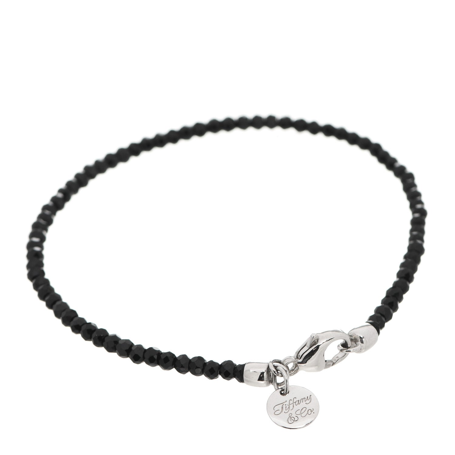 Tiffany Sterling Silver Black Spinel Ziegfeld Bead Bracelet 1 of 4