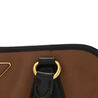 Prada Saffiano Soft Bi-Color Tote Palissandro Black 13 of 13