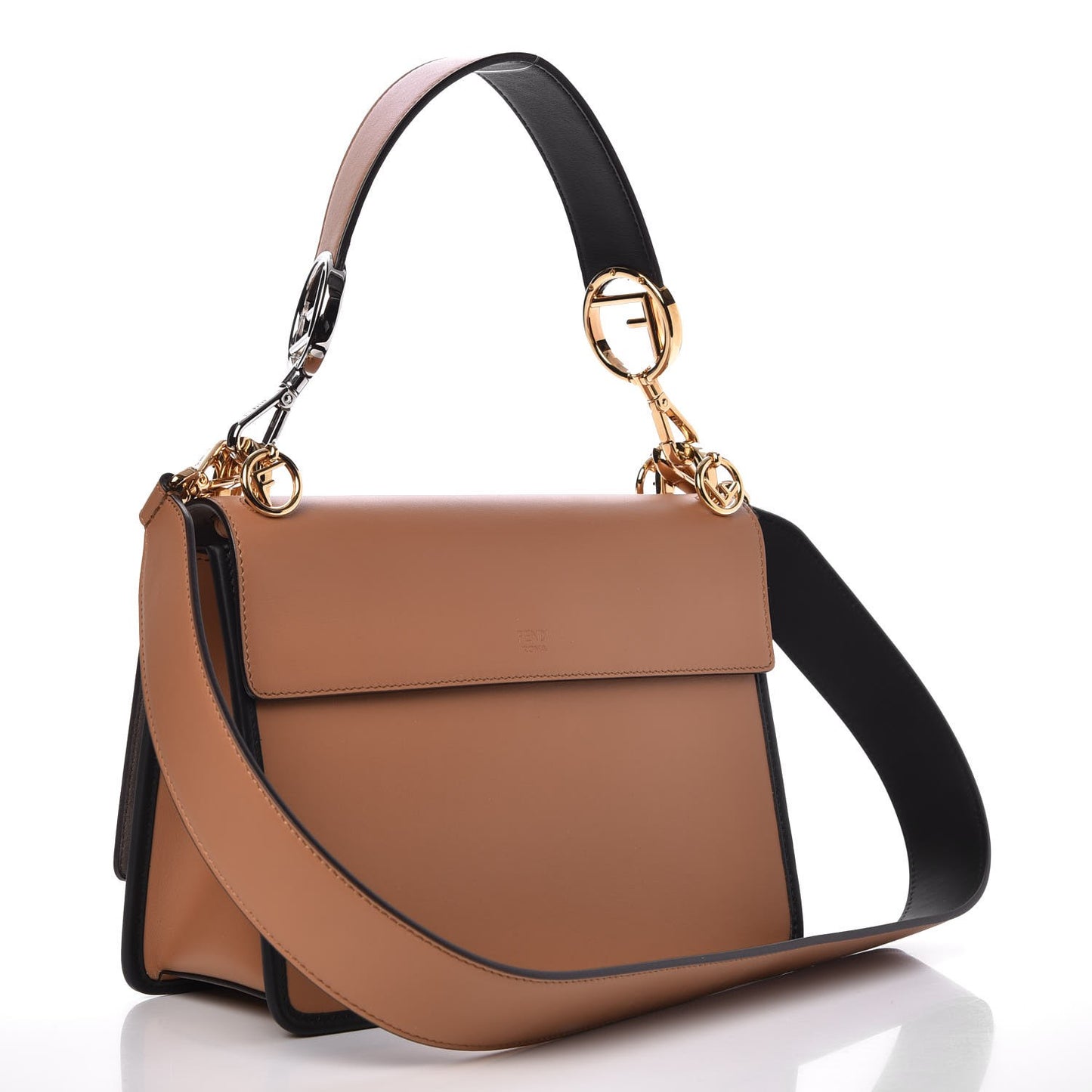 Vitello Century F is Fendi FF Embossed Kan I Shoulder Bag Orzo Tobacco