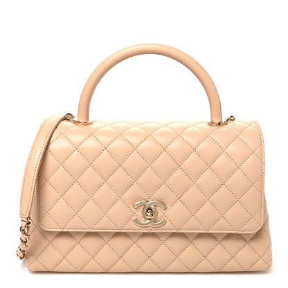 Chanel Caviar Quilted Small Coco Handle Flap Beige 1 of 10