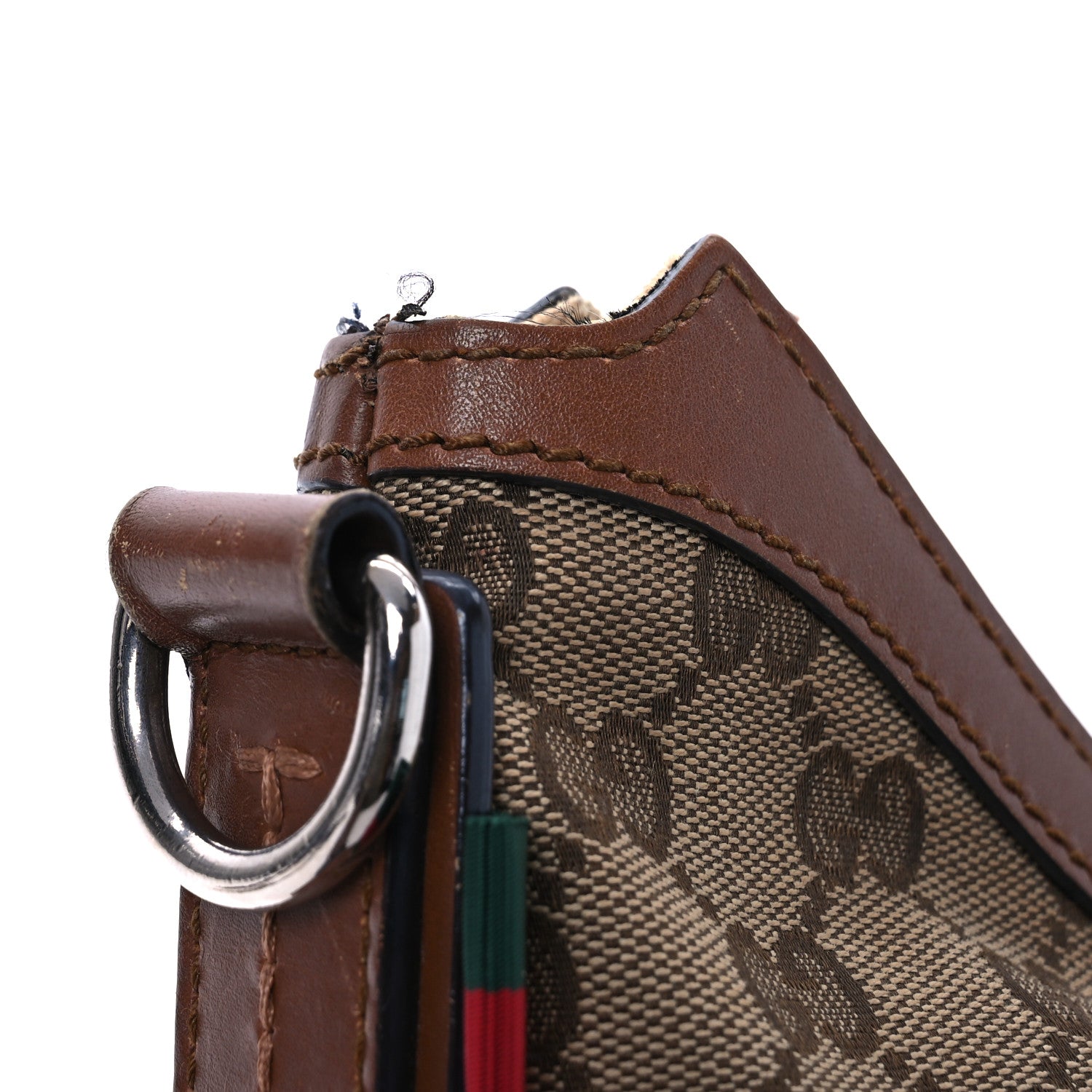 Gucci Monogram Medium Half Moon Hobo Brown 12 of 18