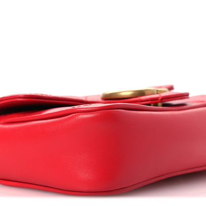 Gucci Calfskin Matelasse Super Mini GG Marmont Shoulder Bag Hibiscus Red 9 of 12