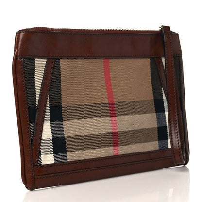 Burberry Canvas House Check Wristlet Pouch Tan 3 of 6