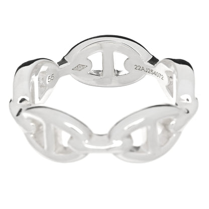 Hermes Sterling Silver PM Chaine d'Ancre Enchainee Band Ring 55 7.25 5 of 7