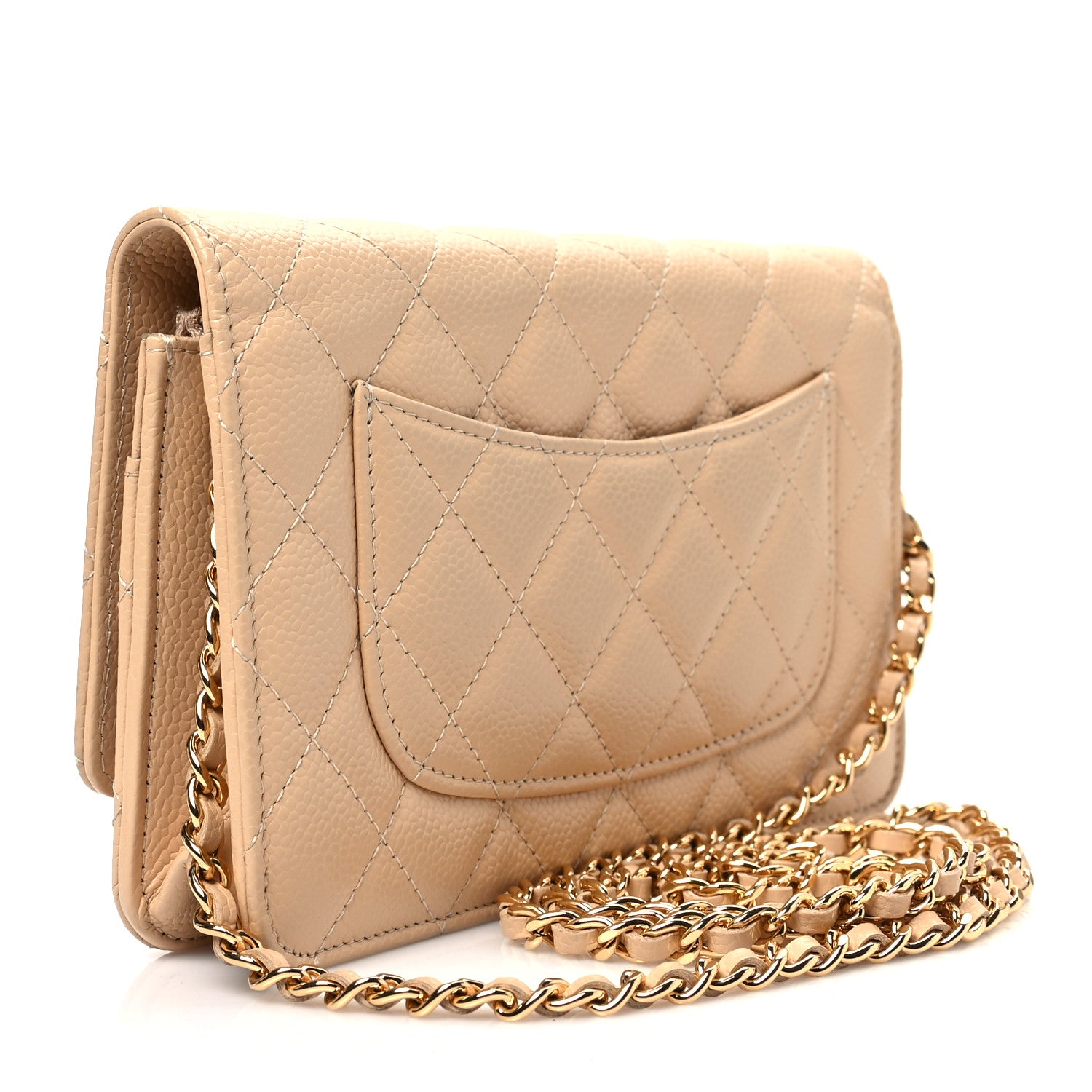 Chanel Caviar Quilted Wallet On Chain WOC Beige 3 of 8