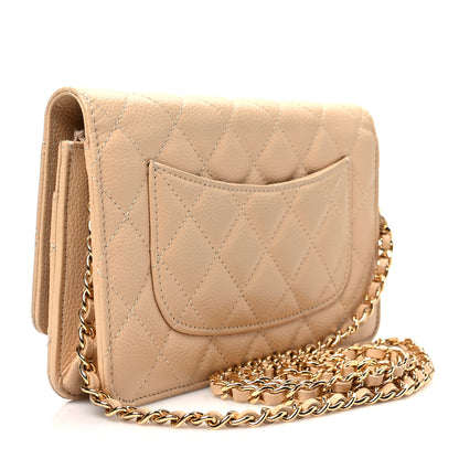 Chanel Caviar Quilted Wallet On Chain WOC Beige 3 of 8