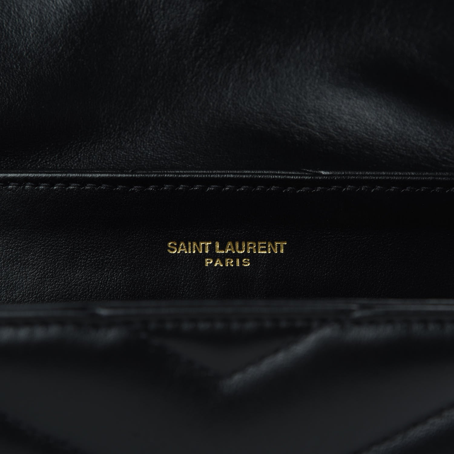 Saint Laurent Calfskin Y Quilted Monogram Small Loulou Chain Satchel Black 9 of 10