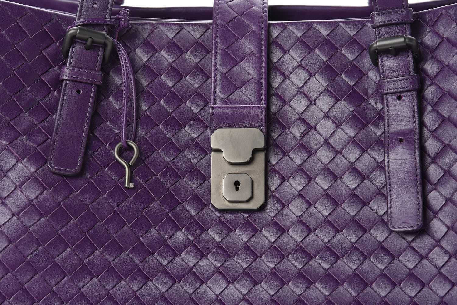 Bottega Veneta Nappa Intrecciato Medium Roma Tote Plum 11 of 13