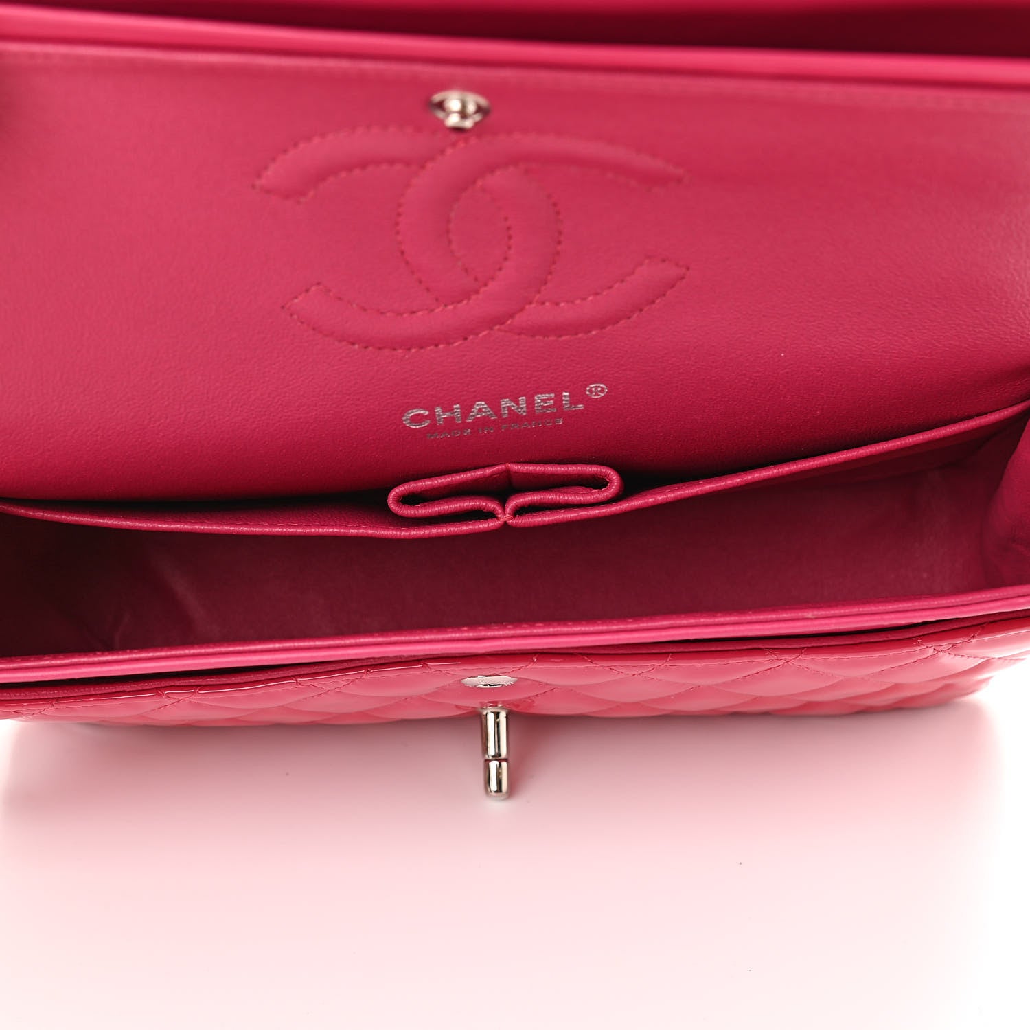Chanel Patent Quilted Medium Double Flap Fuchsia 5 of 10