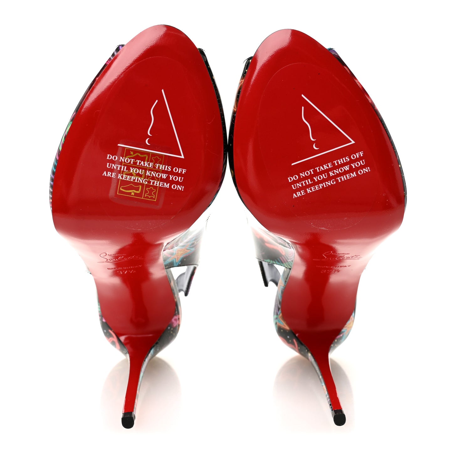Patent Starlight Hot Chick Slingback Alta 120 Pumps 37.5 Multicolor