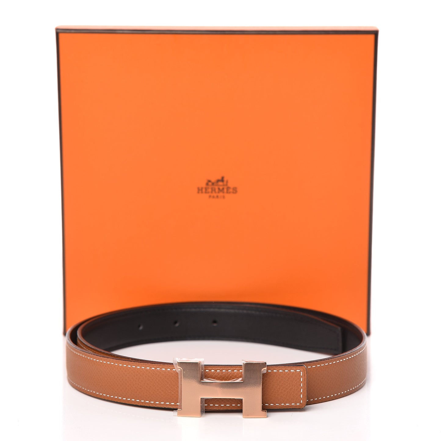 Swift Epsom 24mm Mini Constance H Belt 80 Black Gold