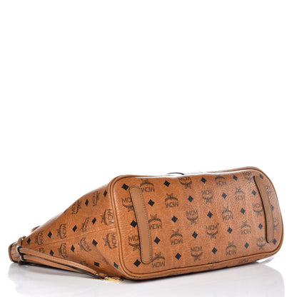 MCM Visetos Medium Liz Reversible Shopper Tote Cognac 6 of 17