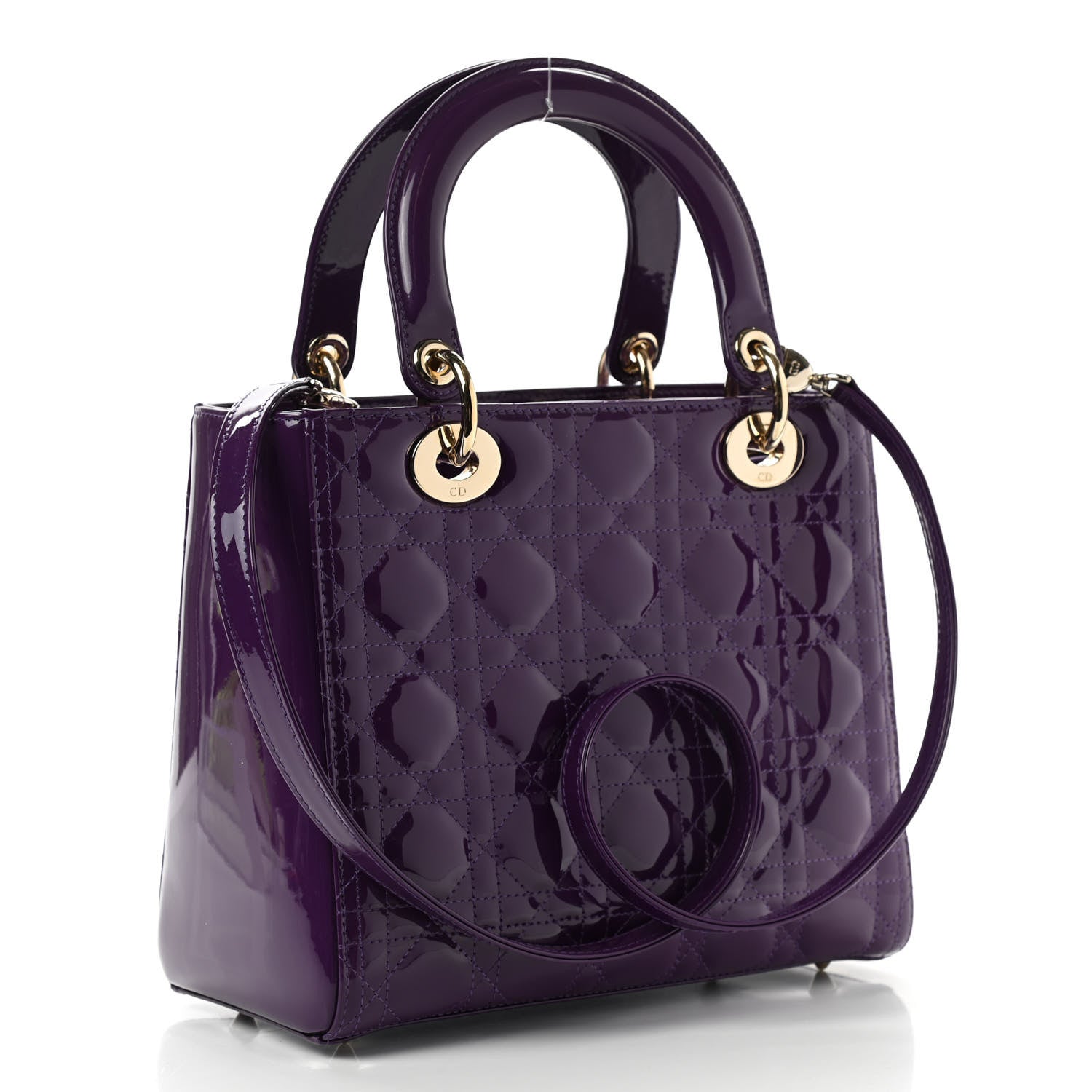 Christian Dior Patent Cannage Medium Lady Dior Violet Purple 3 of 10