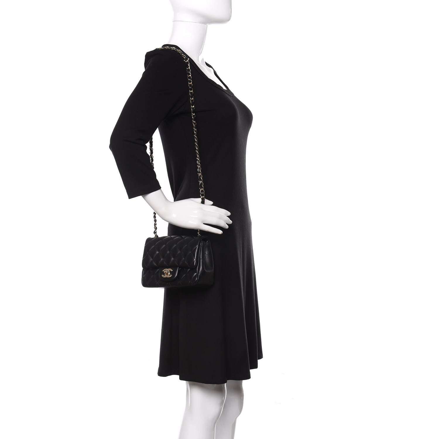 Chanel Lambskin Quilted Mini Square Flap Black 2 of 11