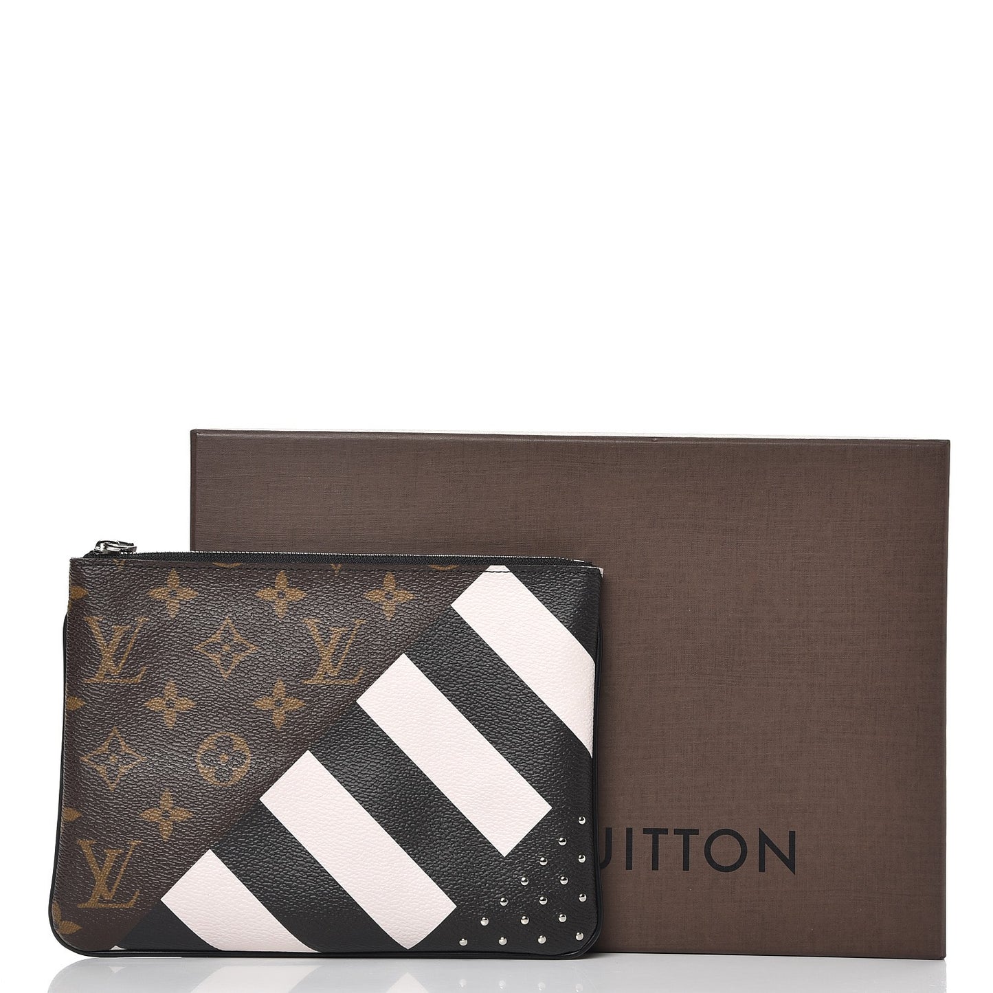 Monogram Stripes Pochette Plate PM
