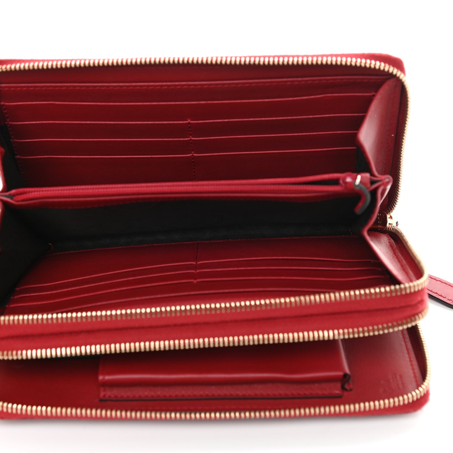 Microguccissima Zip Around Top Handle Travel Wallet Red