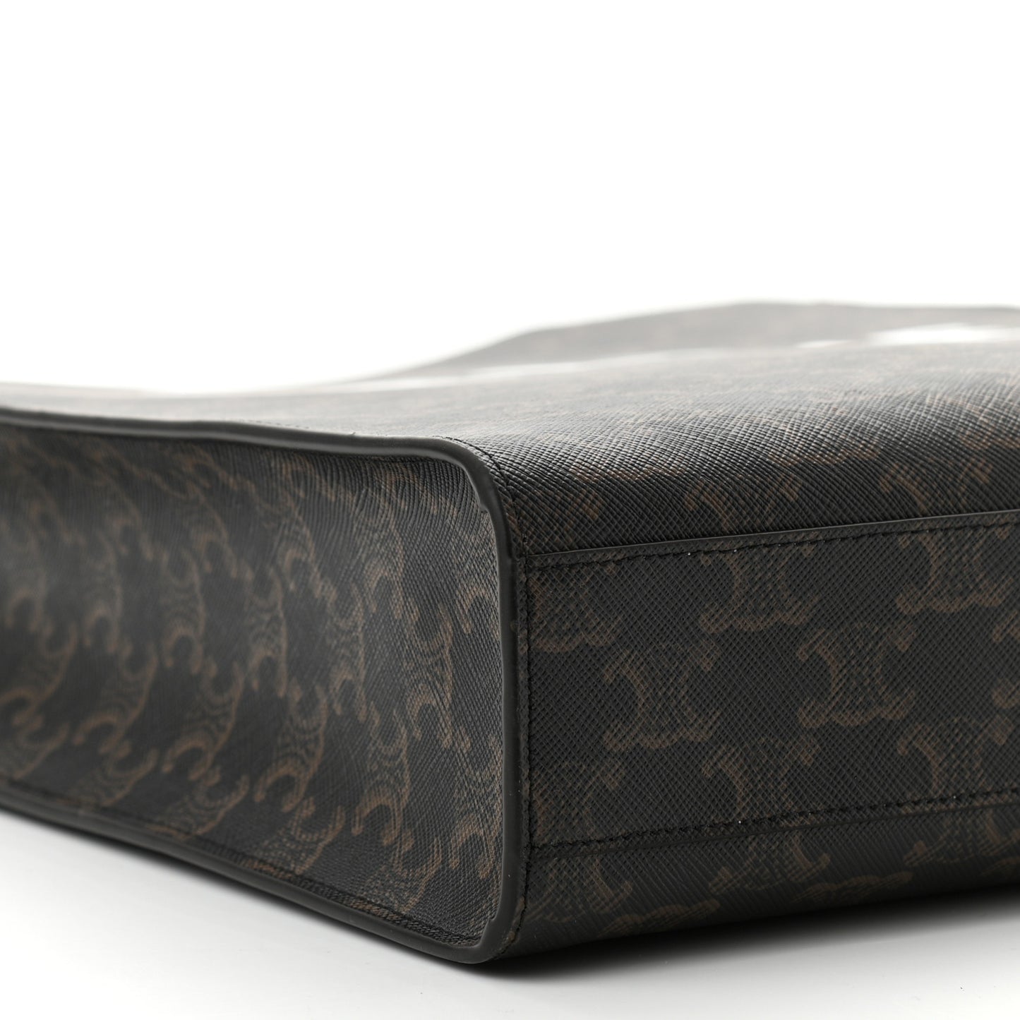 Triomphe Canvas Calfskin Small Vertical Cabas Tan