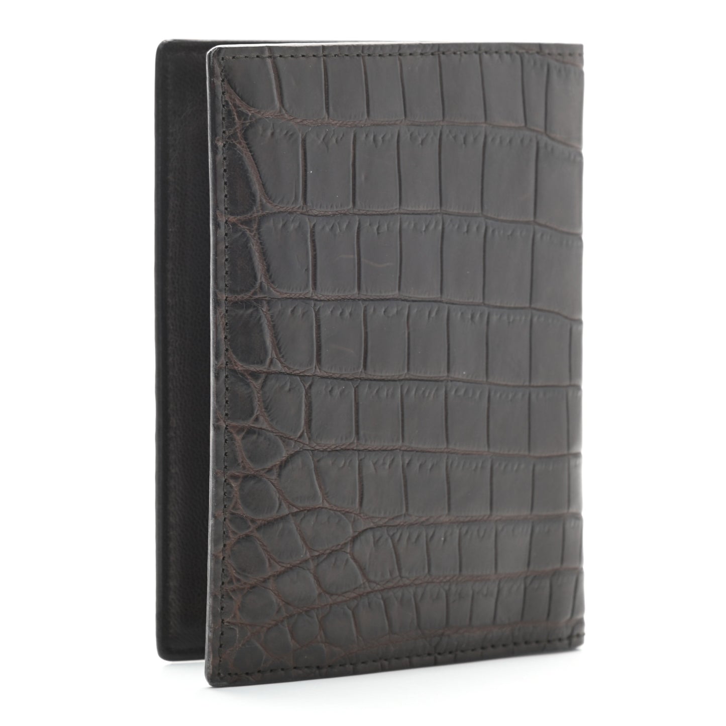 Crocodile Passport Case Brown