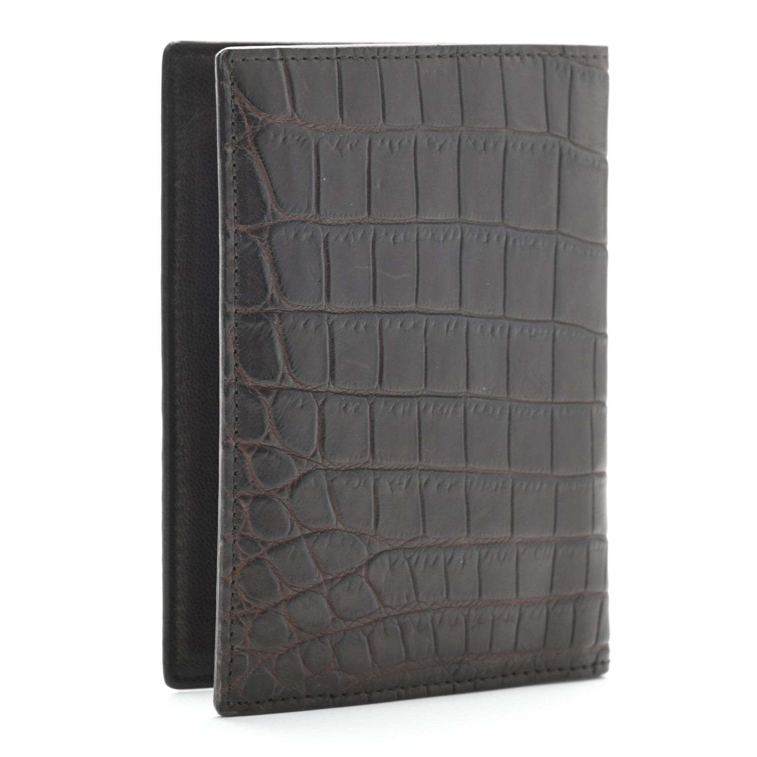 Bottega Veneta Crocodile Passport Case Brown 3 of 6