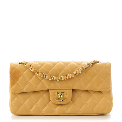 Chanel Lambskin Quilted East West Flap Beige 1 of 8