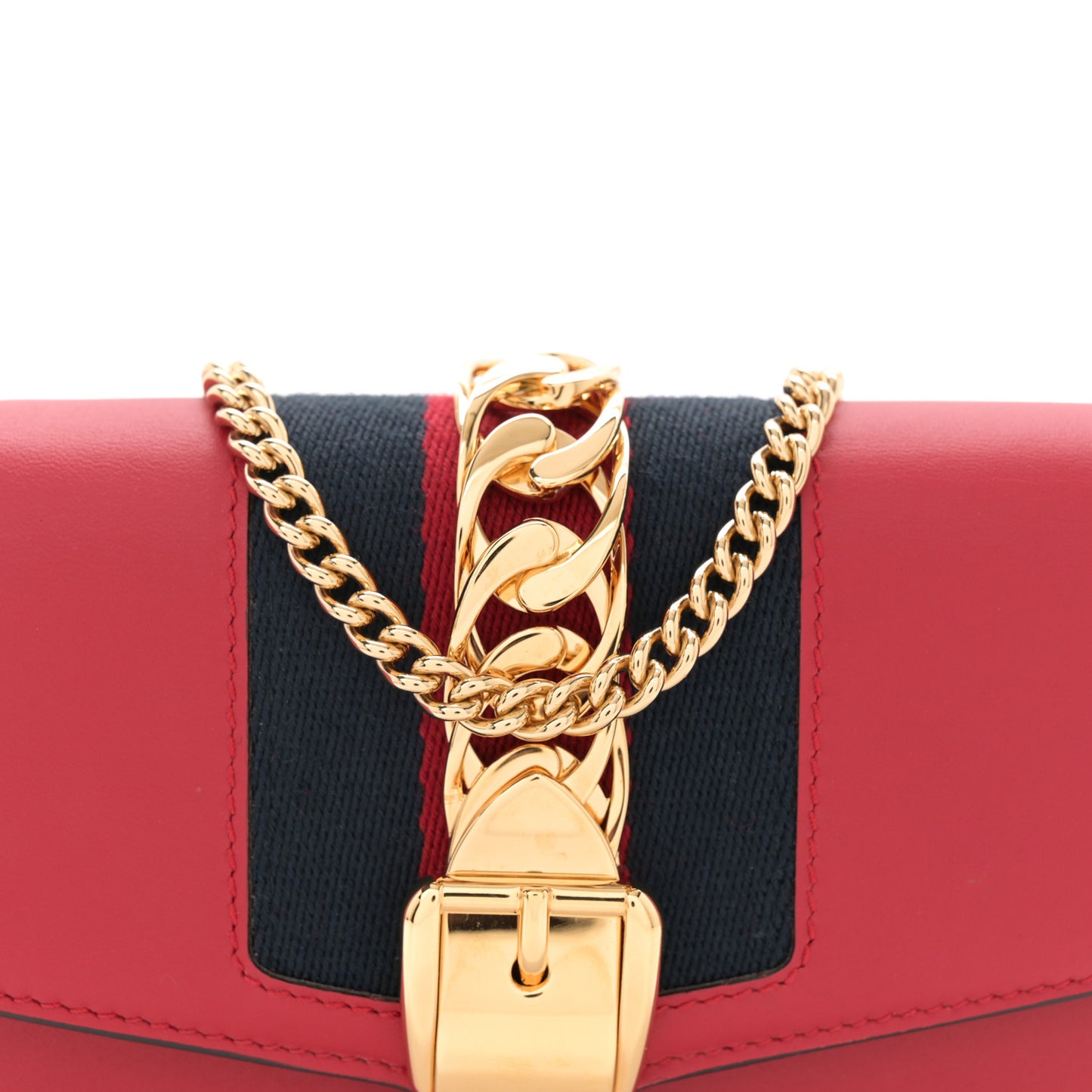 Calfskin Super Mini Sylvie Chain Shoulder Bag Hibiscus Red