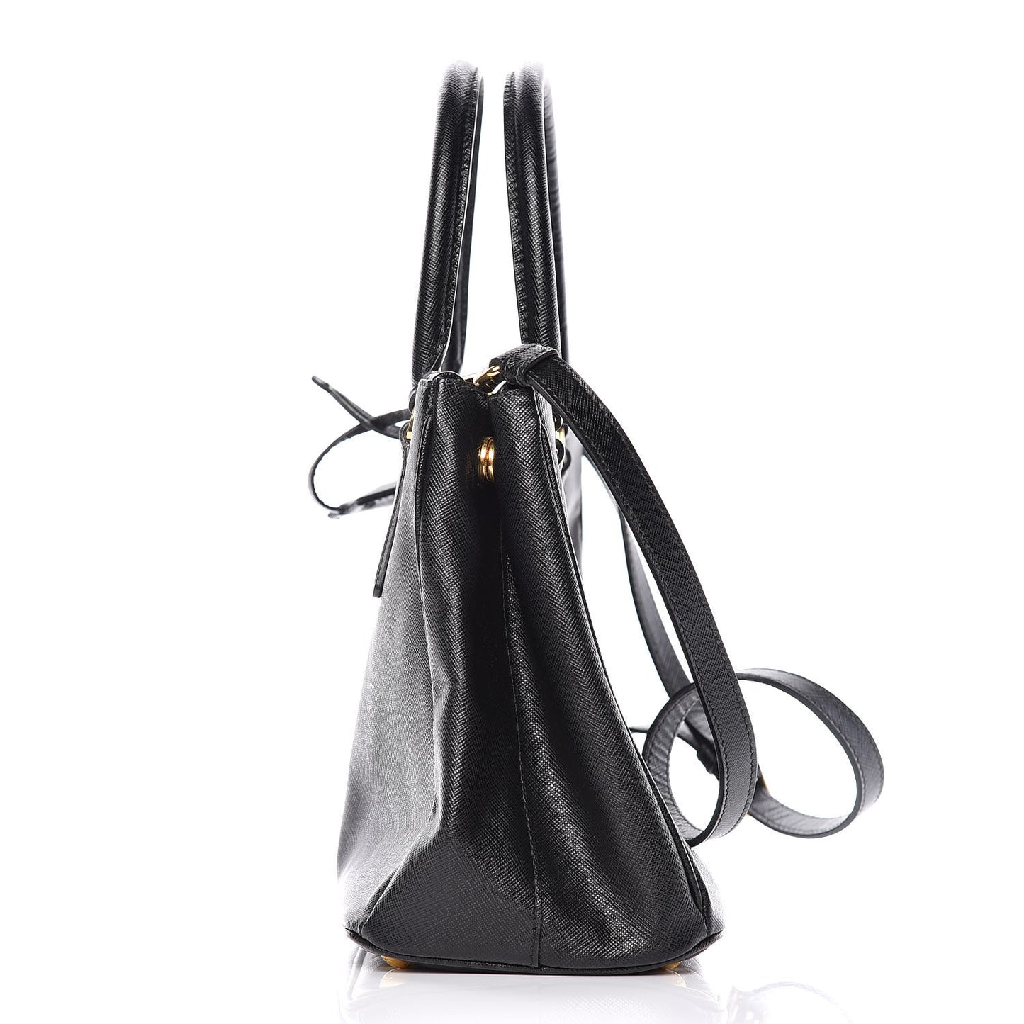 Saffiano Small Galleria Double Zip Tote Black