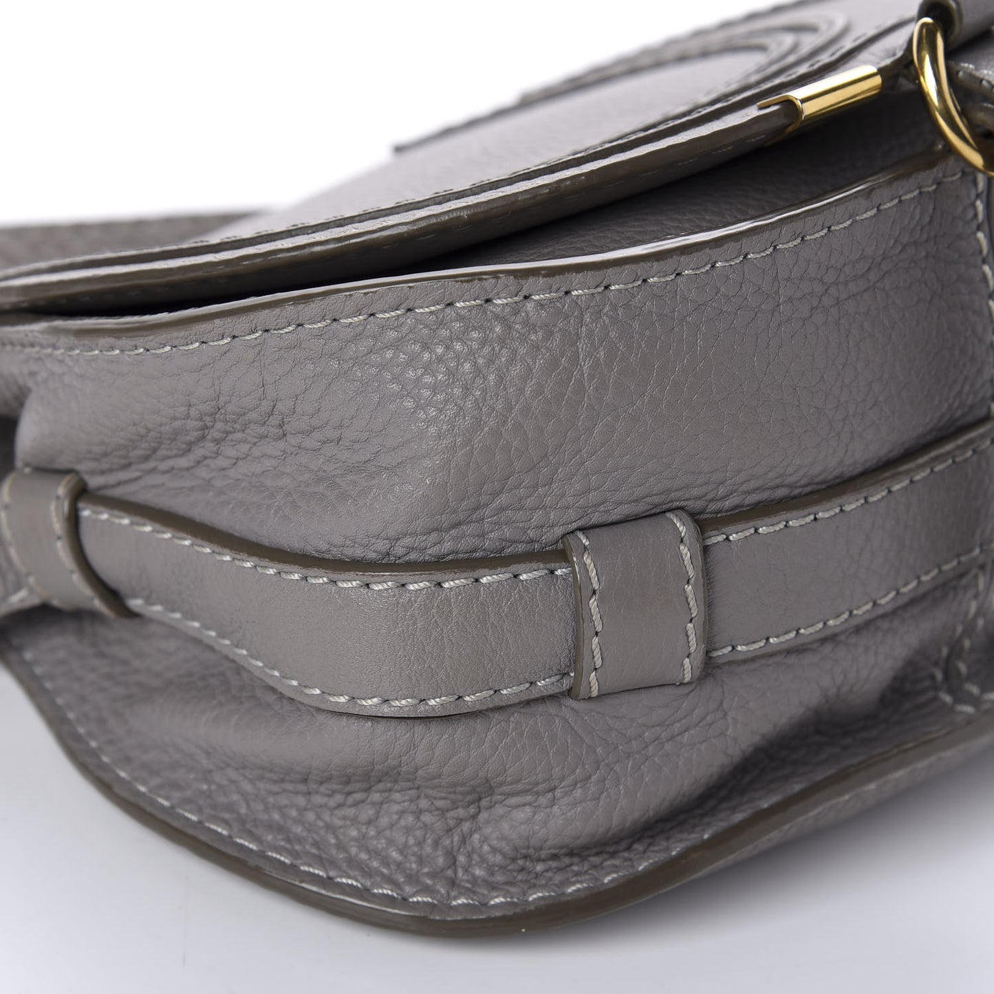 Calfskin Mini Marcie Round Crossbody Bag Cashmere Grey