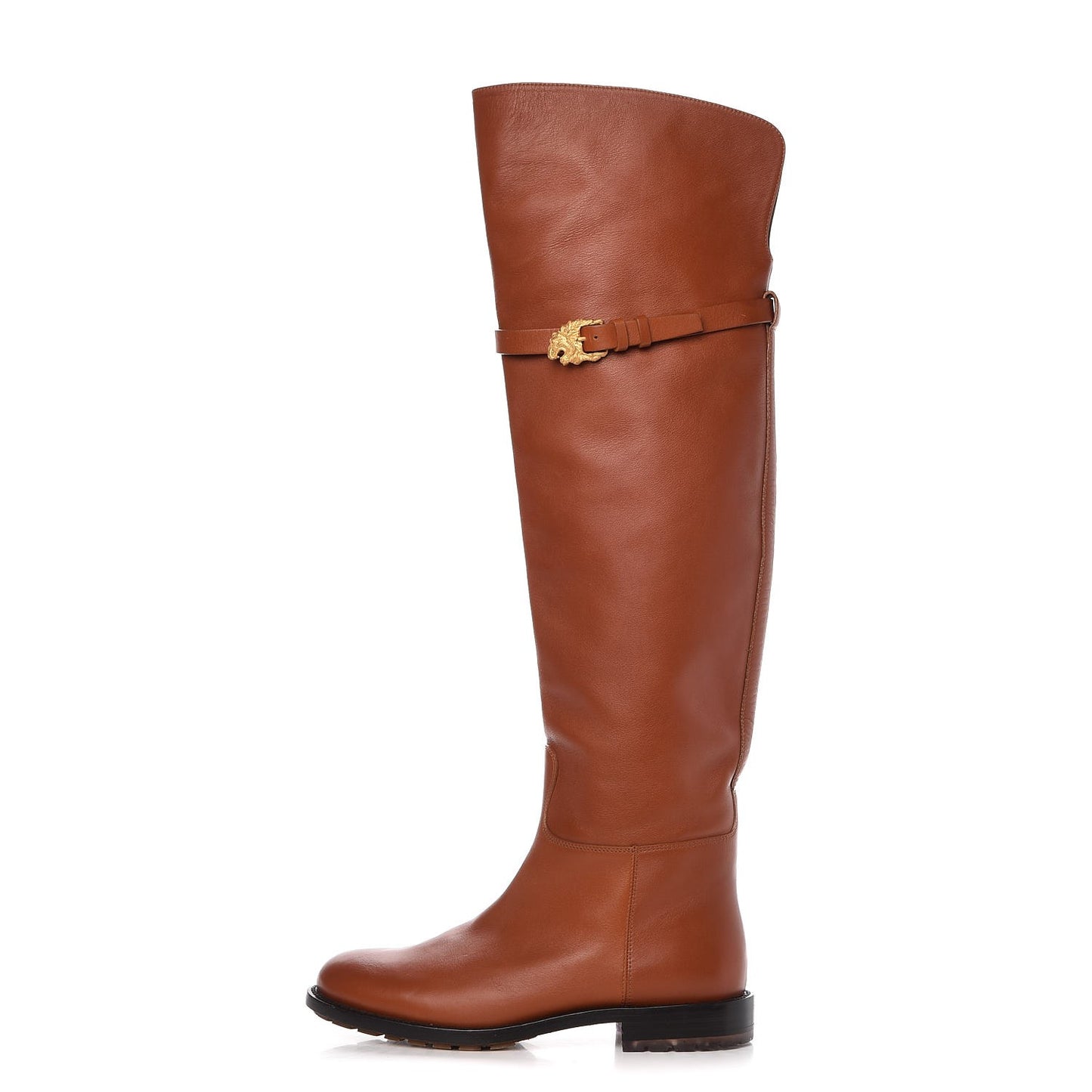 Calfskin Animalia Over the Knee Boots 38 Cognac