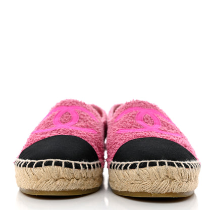 Chanel Fabric Grosgrain CC Espadrilles 39 Dark Pink Black 2 of 12