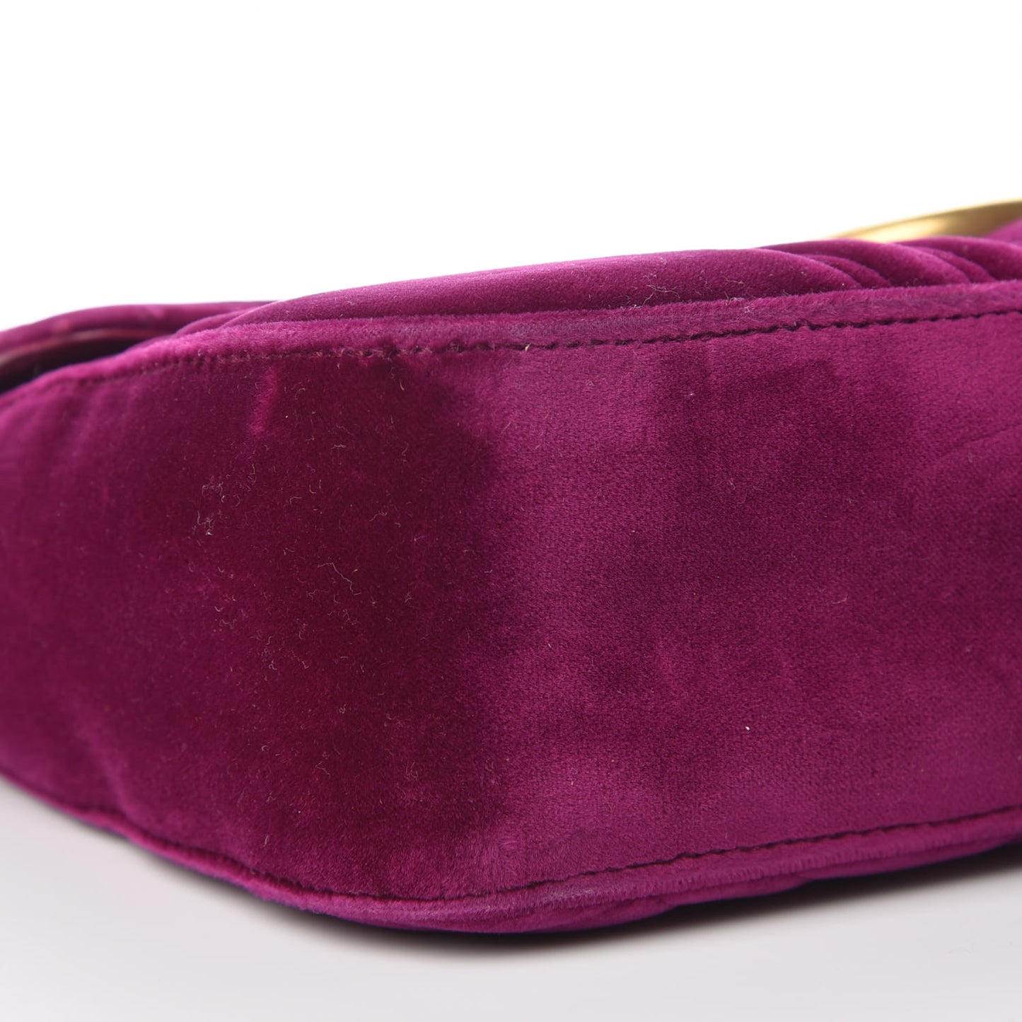 Velvet Matelasse Medium GG Marmont Shoulder Bag Fuchsia Violet Cyclamen