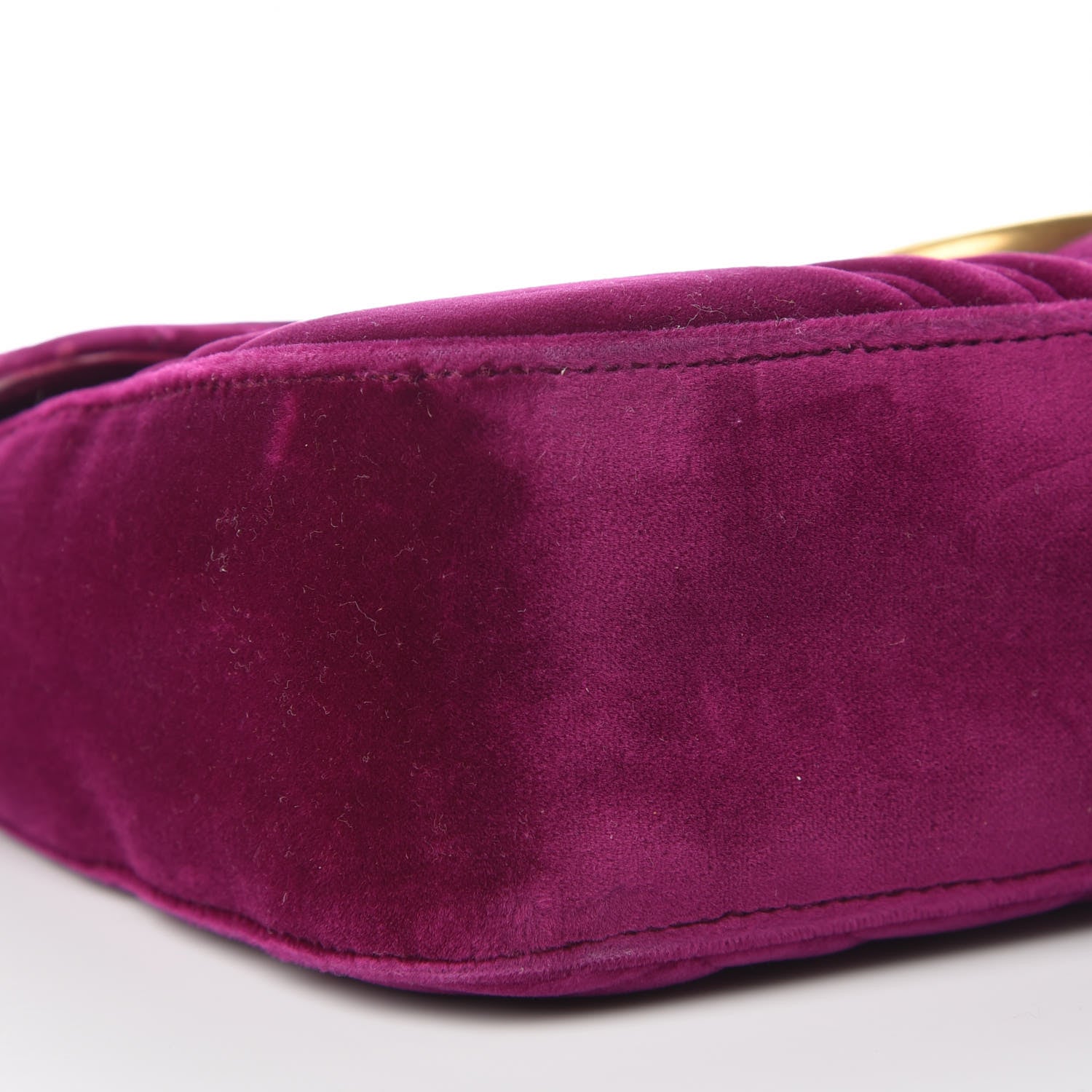 Gucci Velvet Matelasse Medium GG Marmont Shoulder Bag Fuchsia Violet Cyclamen 5 of 9