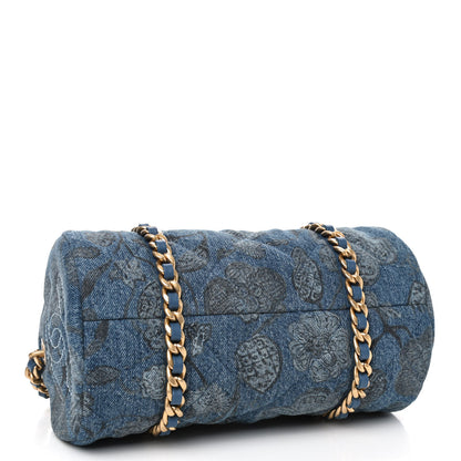 Chanel Denim Printed Destination Chenonceau Bowling Bag Blue Grey White 3 of 4