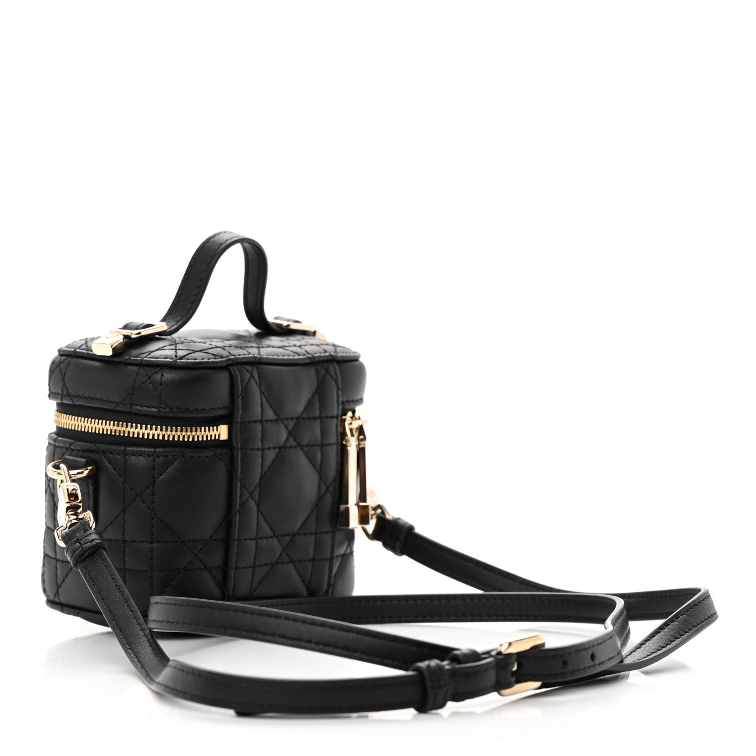 Christian Dior Lambskin Cannage Micro Lady Dior Vanity Case Black 3 of 13