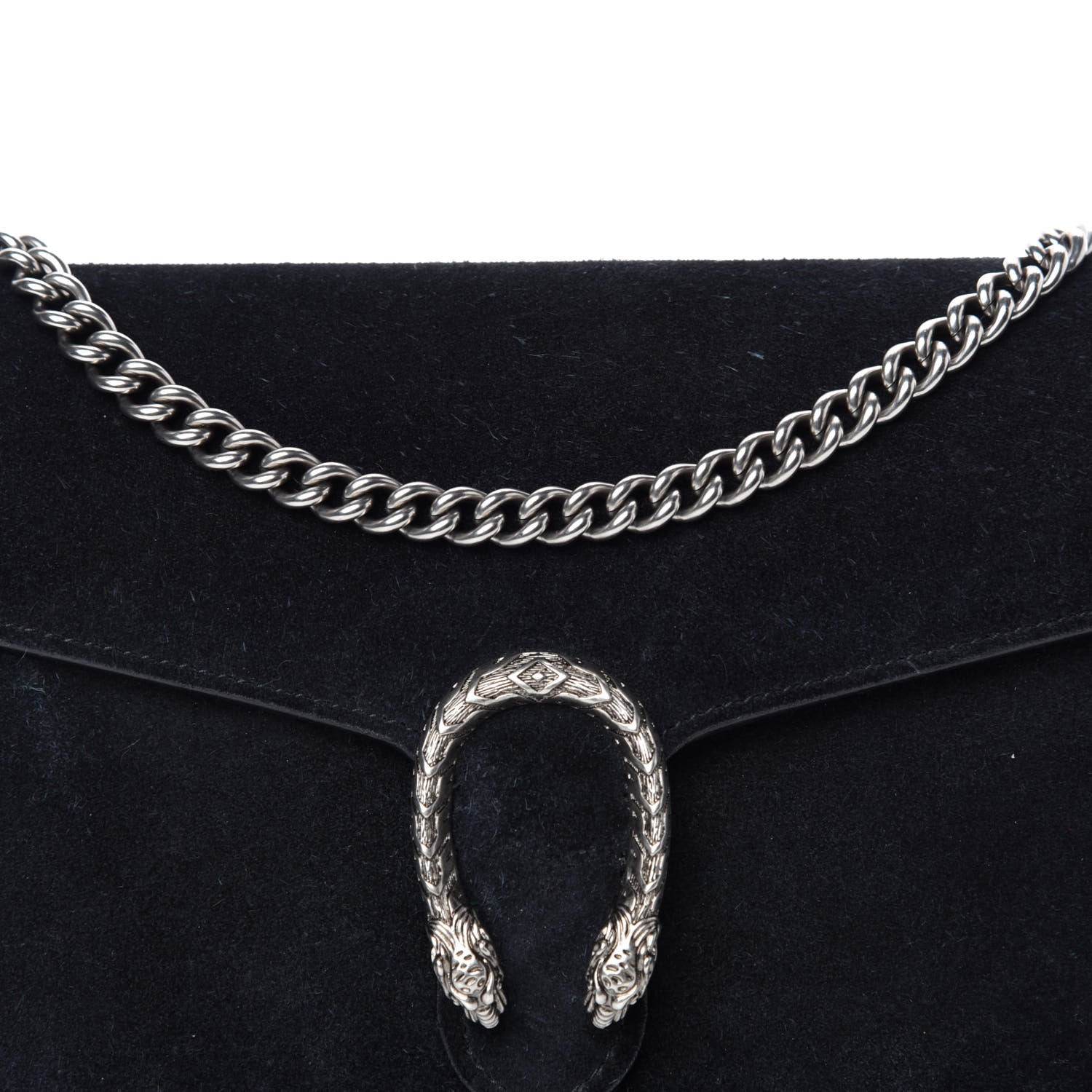 Gucci Suede Mini Dionysus Chain Wallet Black 10 of 11