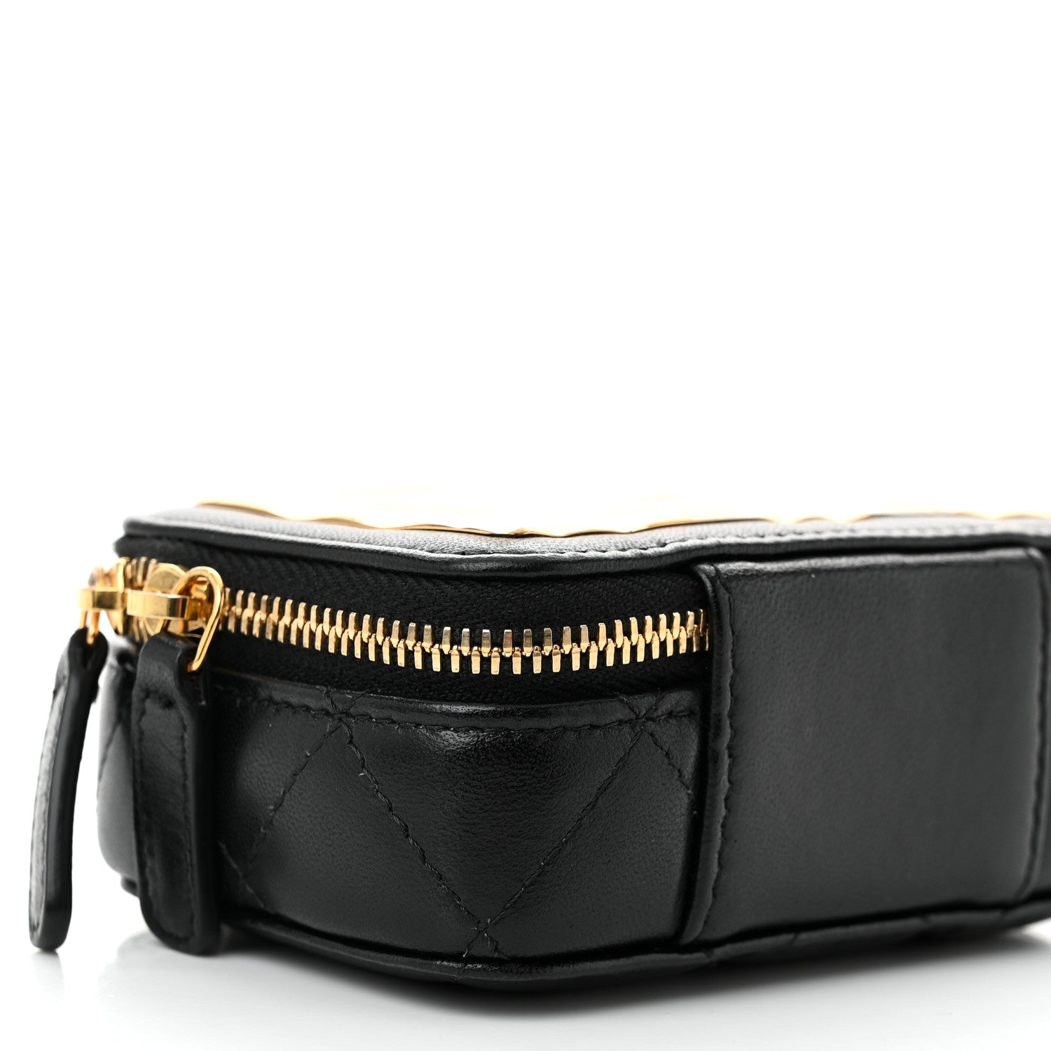 Chanel Lambskin Quilted Mini Golden Plate Clutch With Chain Black 9 of 10