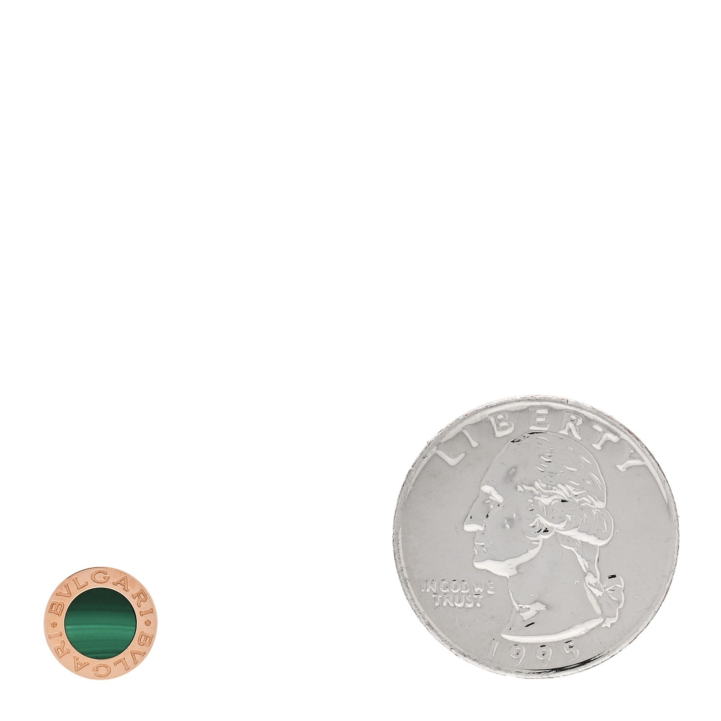 18K Rose Gold Malachite BVLGARI BVLGARI Single Stud Earring