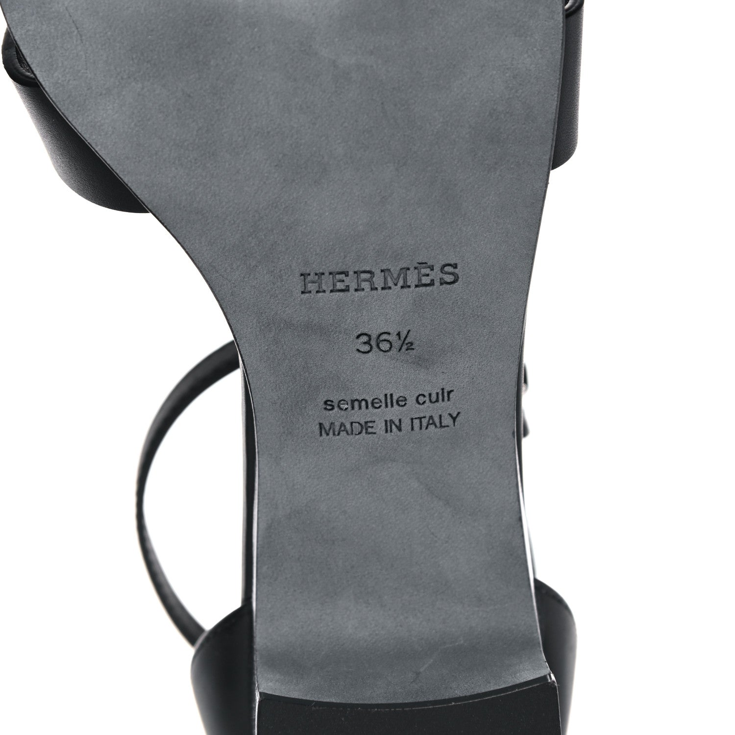 Hermes Calfskin Encens 50 Sandals 36.5 Black 6 of 11