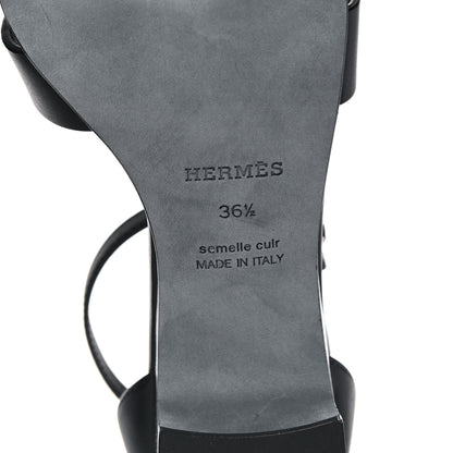 Hermes Calfskin Encens 50 Sandals 36.5 Black 6 of 11