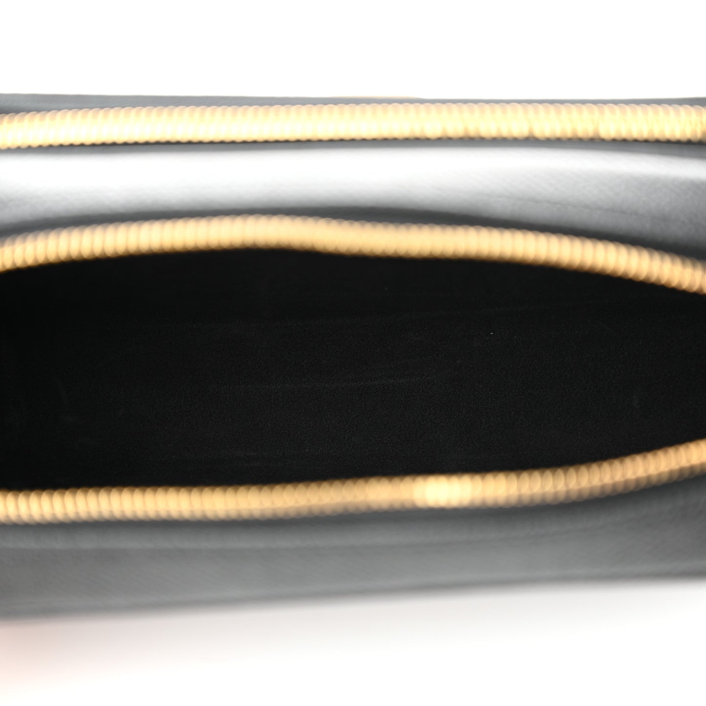 Grained Calfskin Caro Double Pouch Black