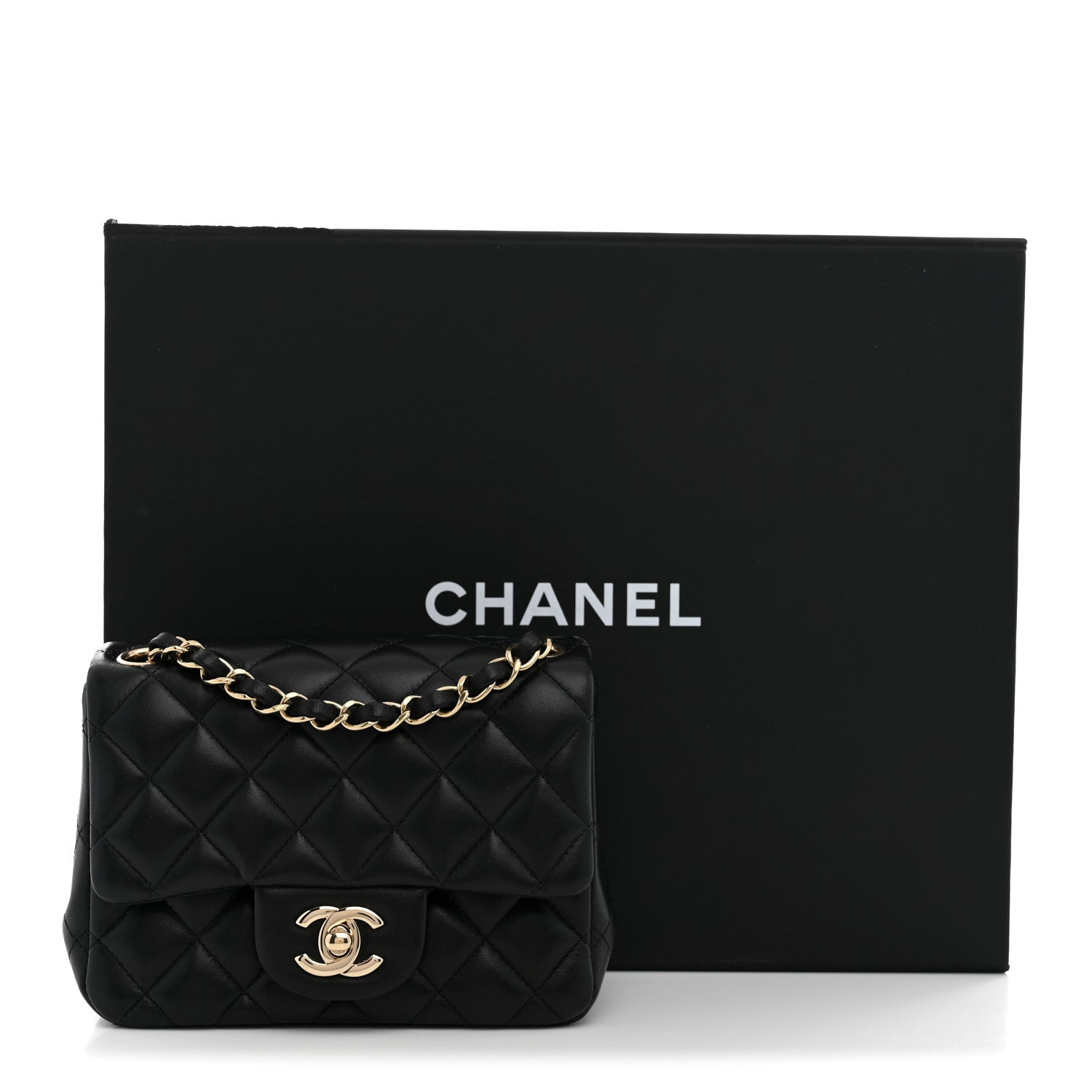 Chanel Lambskin Quilted Mini Square Flap Black 11 of 11