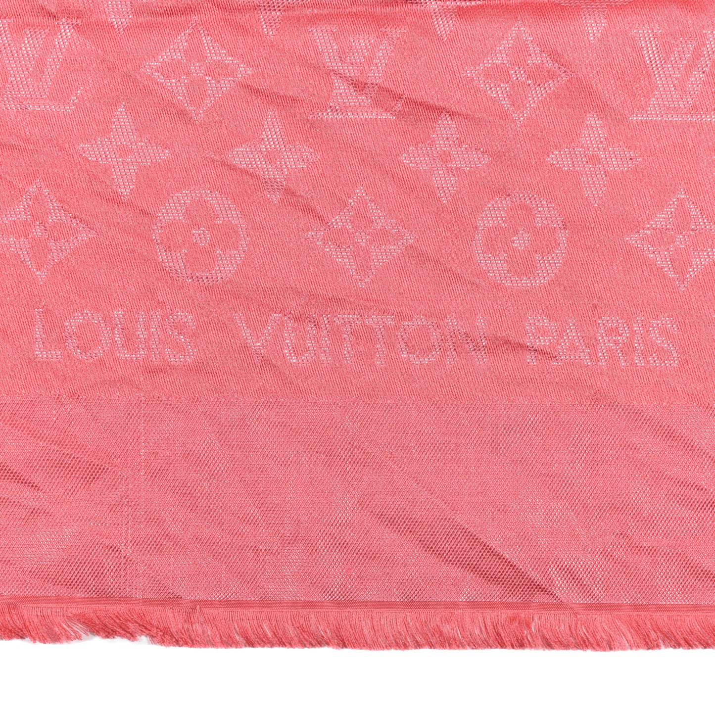 Silk Lurex Wool Monogram Shine Shawl Fuchsia