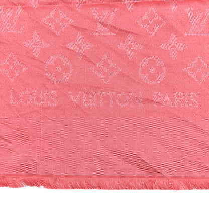 Louis Vuitton Silk Lurex Wool Monogram Shine Shawl Fuchsia 2 of 3