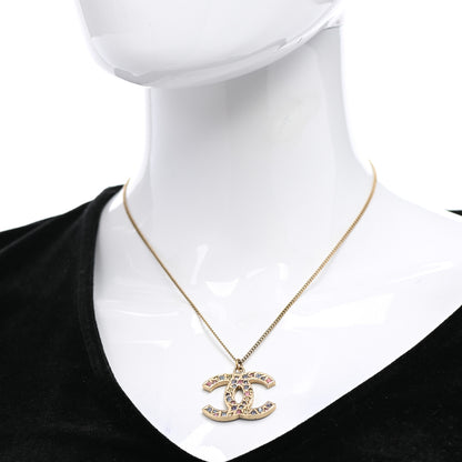 Chanel Crystal CC Necklace Light Gold Multicolor 2 of 7