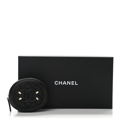 Chanel Caviar Quilted Filigree Zip Around Classic Coin Purse Black 8 of 8